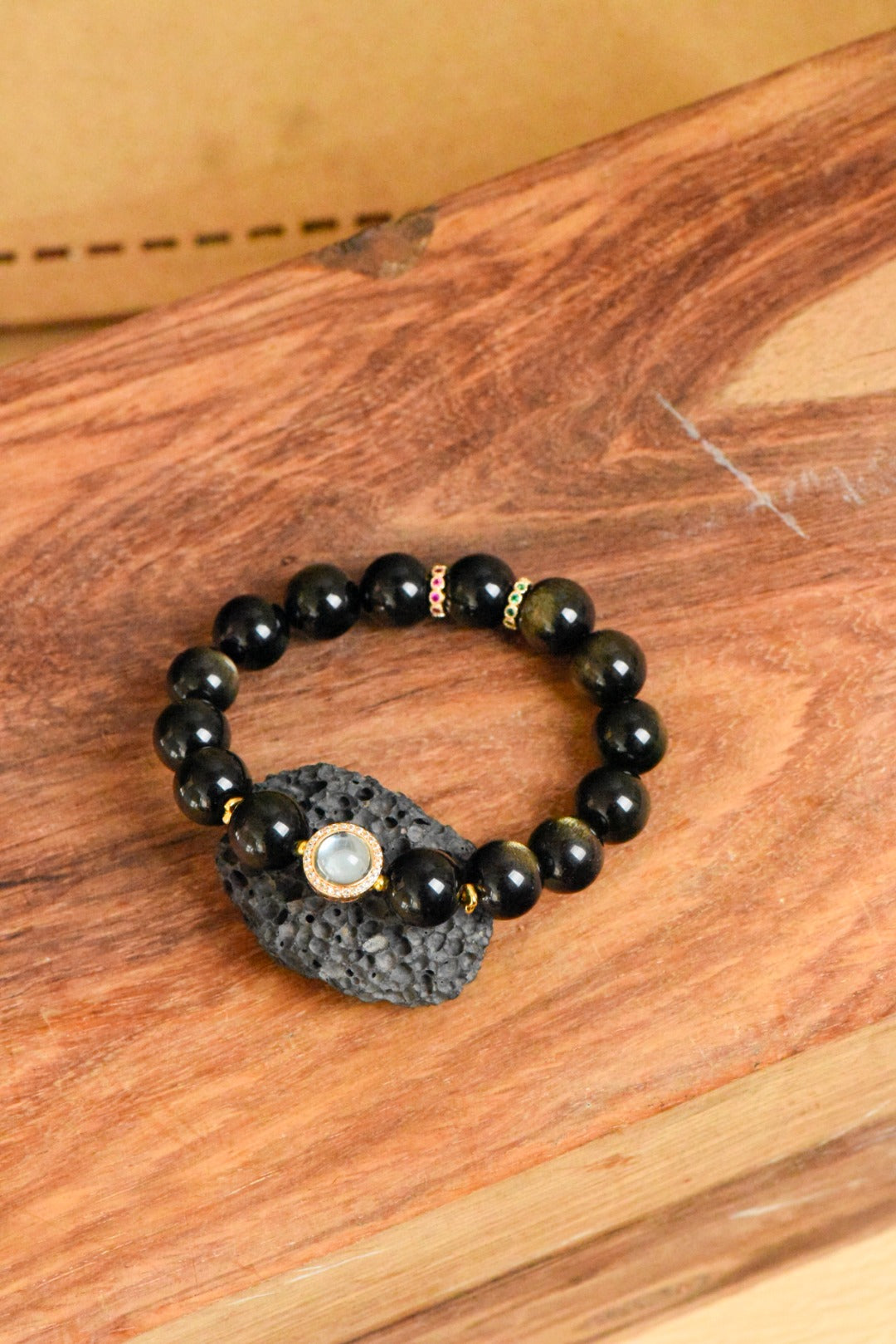 ▫️▪️ Obsidian Aquamarine Bracelet (Men)